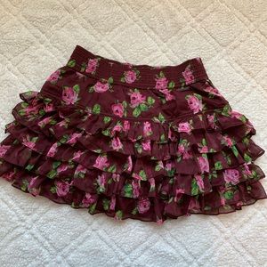 A&F Floral Ruffle Skirt